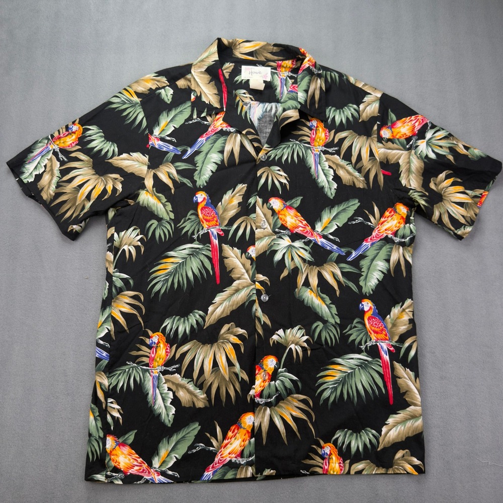 Vintage Howie Made In Hawaii Men's XL Bird Print Aloha Hawaiian Shirt